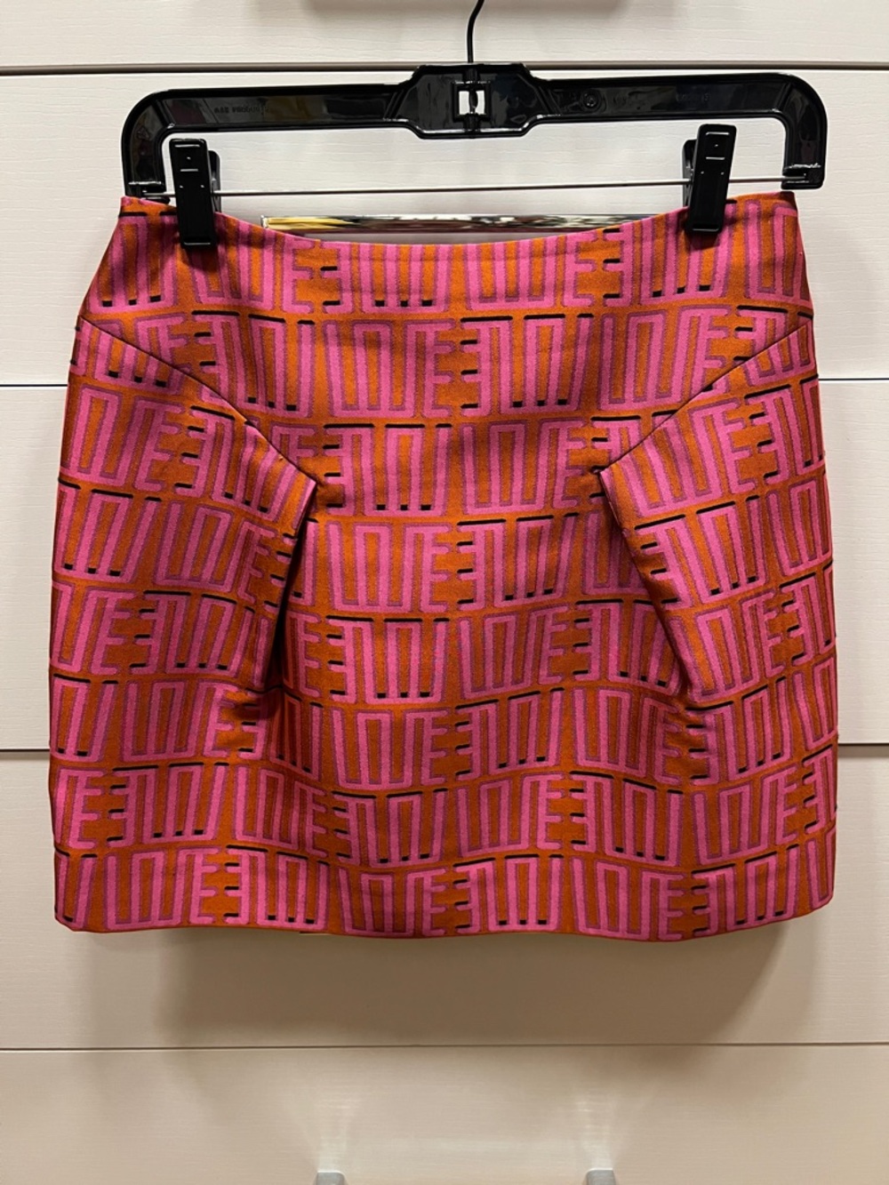 Pink and Orange Geometric Pattern Mini Skirt Kenzo